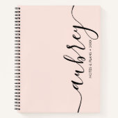 Girly Monogram Calligraphy Pink Notitieboek (Voorkant)