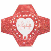Girly Monogram Coral Parties scintillant Bokeh Whi (Plat)