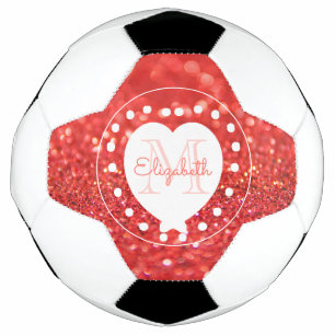 Girly Monogram Coral Parties scintillant Bokeh Whi