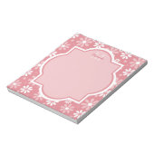 Girly Monogram Cute Pink Daisy Flowers met naam Notitieblok (Gedraaid)