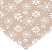 Girly Monogram Cute Tan Daisy Flowers en Name Korte Tafelloper (Hoek)