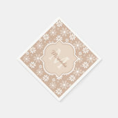 Girly Monogram Cute Tan Daisy Flowers en Name Servetten (Hoek)