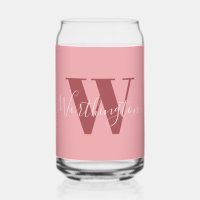 Girly Monogram en Naam roze blush rood