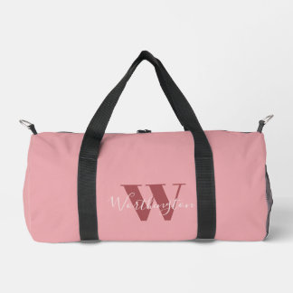 Girly Monogram en Naam roze blush rood Plunjezak