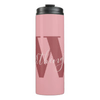 Girly Monogram en Naam roze blush rood