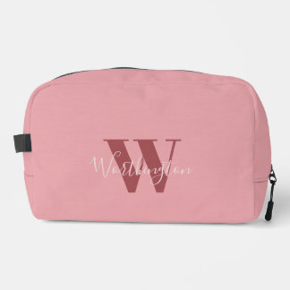 Girly Monogram en Naam roze blush rood Toilettasje