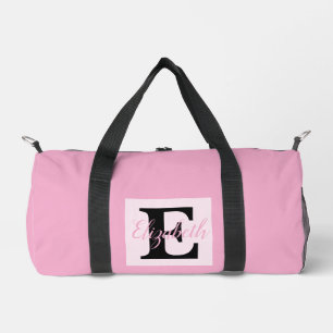 Girly Monogram en Naam roze paarse Bagage Plunjezak