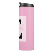 Girly Monogram en Naam roze paarse Bagage Thermosbeker (Geroteerd rechts)