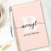 Girly Monogram Kalligrafie Initiaal Naam Blush Pin Planner
