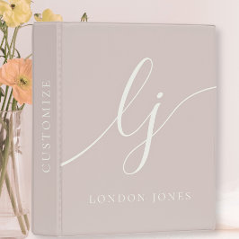 Girly Monogram Kalligrafie Roos Roze Ivoor Script