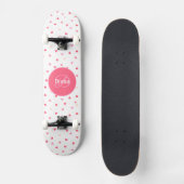 Girly Monogram leuke haarden met naam Skateboard (Voorkant)
