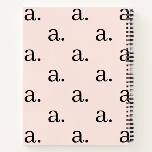 Girly Monogram Patroon Kalligrafie Naam Blush Pink Notitieboek (Achterkant)