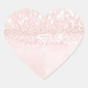 Girly Monogram Sparkly Glitter Pink Delicate Heart Hart Sticker