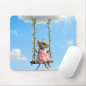 Girly Mouse On a Swing Muismat (Met muis)