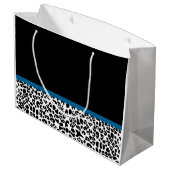 Girly Name Leopard Print  Cobalt Blue Ribbon Large Cadeautasje (Achterkant Gekanteld)