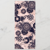 Girly Navy Roos Gold Glitter Floral Illustrations Menu (Achterkant)