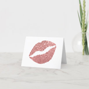 Girly Nep Rose Goud Bokeh Glitters Bedankkaart