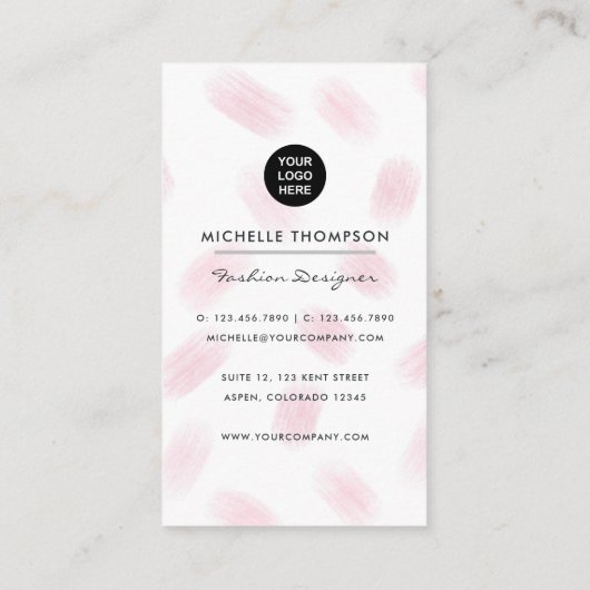 Girly New York Mode Designer Visitekaartje (Achterkant)