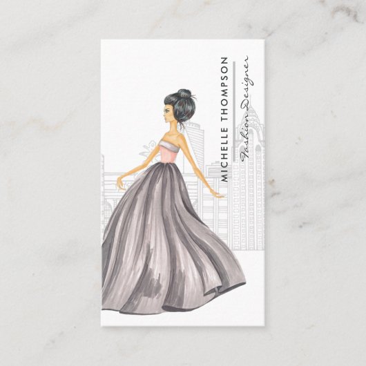Girly New York Mode Designer Visitekaartje (Voorkant)