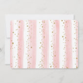 Girly Olifant Roze Blush Gold Flowers Baby shower Kaart (Achterkant)