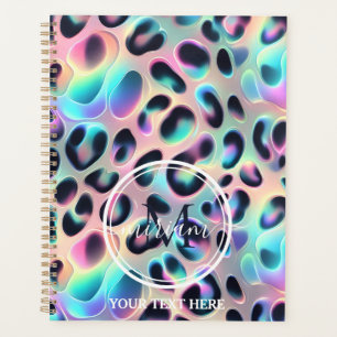 Girly Opal Luipaardprint Kantoor School Planner