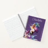 Girly opfokpaard aangepaste naam planner notitieboek (Binnen)