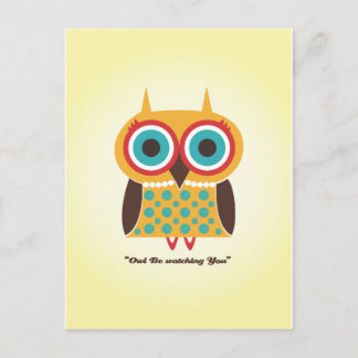 Girly Owl Briefkaart