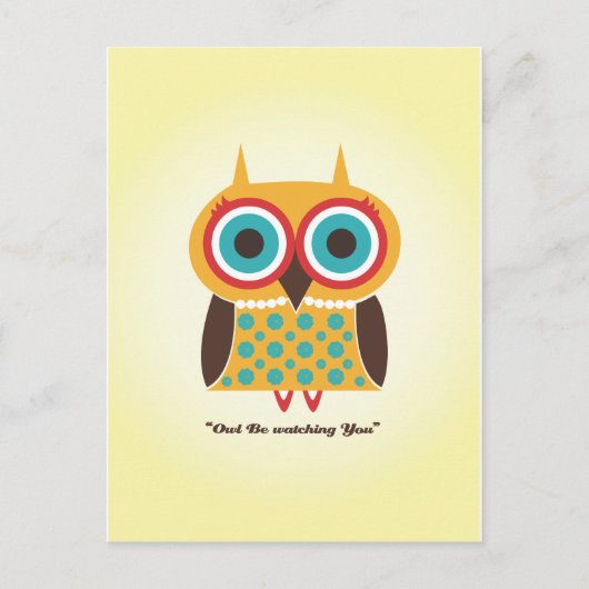 Girly Owl Briefkaart (Voorkant)