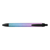 Girly Paars Blue Glitter Black Ink Pen (Achterkant)