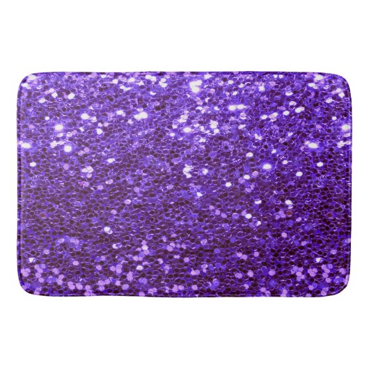Girly Paars Glitter Bling Glam Modern Badmat (Voorkant)