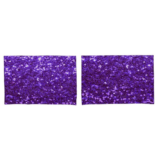 Girly Paars Glitter Bling Glam Modern Kussensloop (Voorkant-Set)