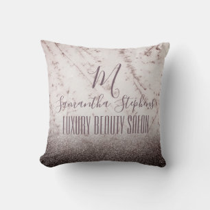 Girly Paars Glittery Elegant Monogram Kussen