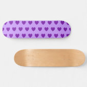 Girly Paars Hearts Pattern Skateboard (Horizontaal)