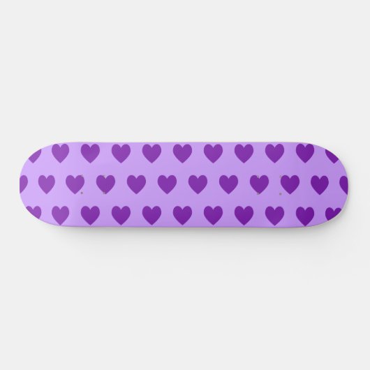 Girly Paars Hearts Pattern Skateboard (Horizontaal)