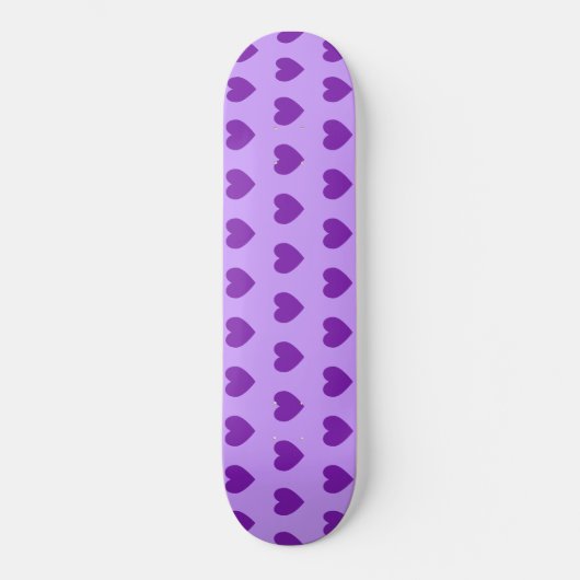 Girly Paars Hearts Pattern Skateboard (Voorkant)