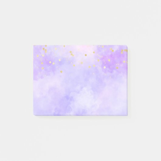 Girly Paars Pink Tie Dye Gold Confetti Post-it® Notes (Voorkant)