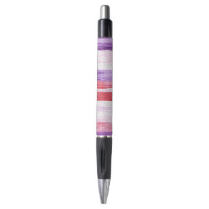 Girly Paarse Blush Roze Rode Strepen Kerst Pen