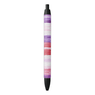 Girly Paarse Blush Roze Rode Strepen Kerst Zwarte Inkt Pen
