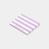 Girly Paarse Classic Stripes Monogram Opmerkingen Post-it® Notes (Schuin)