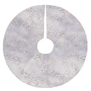 Girly Paarse Glam Gold Leopard Print Waterverf Kerstboom Rok