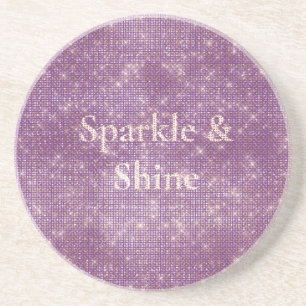 Girly Paarse Glitzy Sparkle Zandsteen Onderzetter