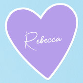 Girly Paarse Hart Sticker met Naam
