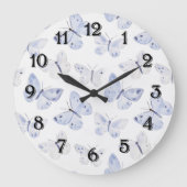 Girly Paarse lavendelvlinders Grote Klok (Voorkant)