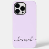 Girly Paarse Monogram Modern Script Gepersonalisee Case-Mate iPhone Case (Achterkant)