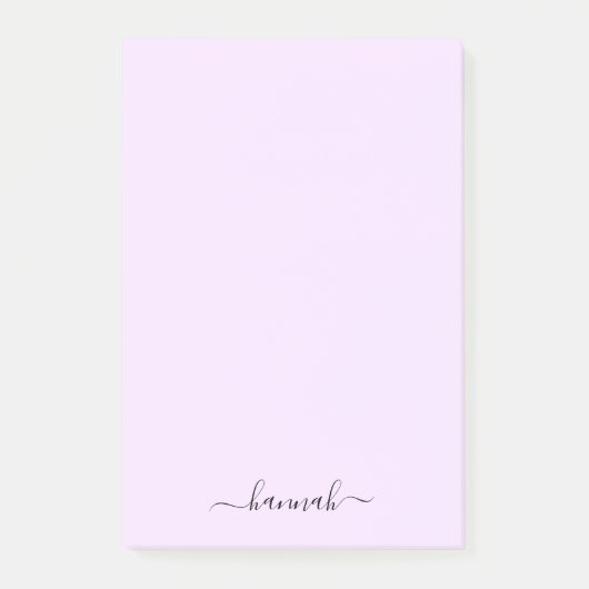 Girly Paarse Monogram Modern Script Gepersonalisee Post-it® Notes (Voorkant)