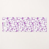 Girly Paarse Pastel Butterflies Custom Name Yogamat (Voorkant (horizontaal))