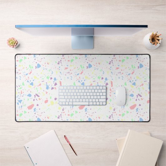 Girly Pastel Arc-en-ciel blanc Motif Abstrait (Bureau 1)