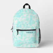 Girly Pastel Blauwgroen Blauw Wit Shibori Pattern  Bedrukte Rugzak (Voorkant)