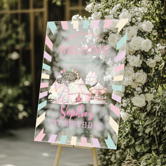 Girly Pastel Carnival Anniversaire de enfant de ci