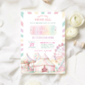 Girly Pastel Kleur Carnaval Circus Kinderen Verjaa Kaart